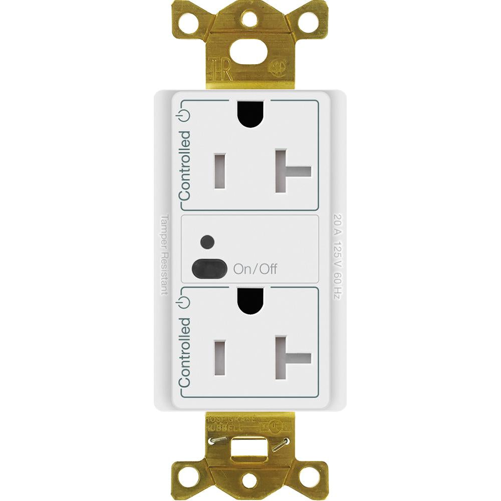 Lutron - Vive Vive 120V, 15A Duplex Wireless Controlled Receptacle CAR2S-15-DTR-WH