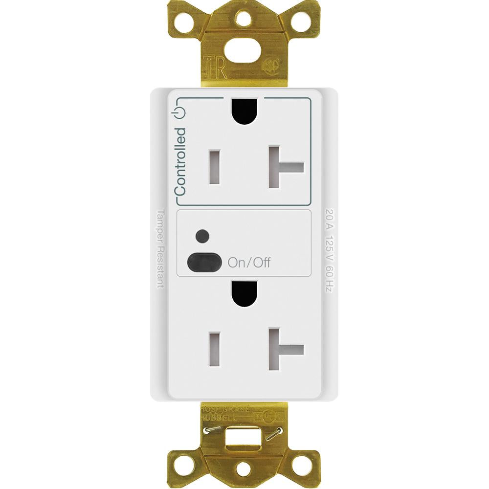 Lutron - Vive Vive 120V, 15A Split Wireless Controlled Receptacle CAR2S-15-STR-WH