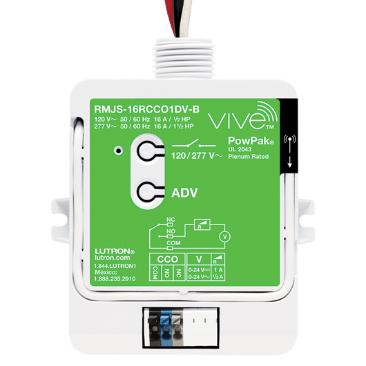 Lutron - Vive Vive PowPak 120/277V, 16A, Relay Module with Softswitch and optional dry contact closure output RMJS-16RCCO1DV-B