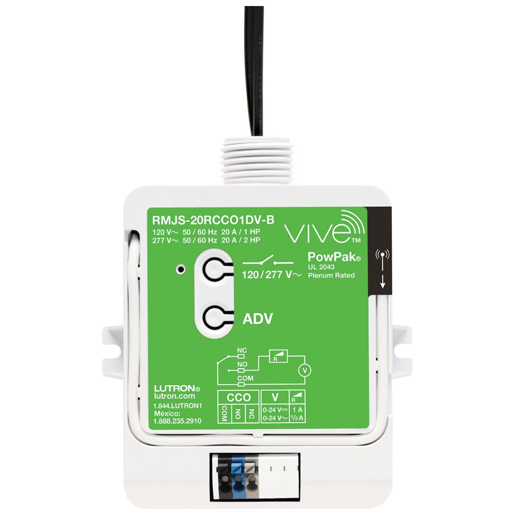 Lutron - Vive PowPak Receptacle Control Relay Module with Contact Closure Output RMJS-20RCCO1DV-B