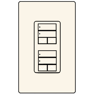 Lutron Dual 2-Button With Raise/Lower RRD-W2RLD-BI