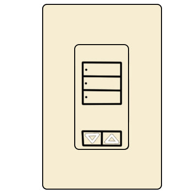Lutron 3-Button Spaced With Raise/Lower RRD-W3BSRL-AL