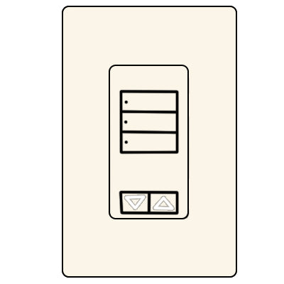 Lutron 3-Button Spaced With Raise/Lower RRD-W3BSRL-BI