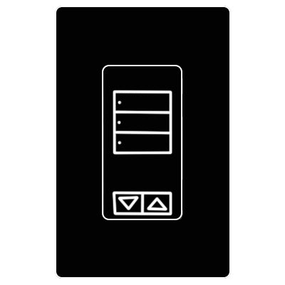 Lutron 3-Button Spaced With Raise/Lower RRD-W3BSRL-BL