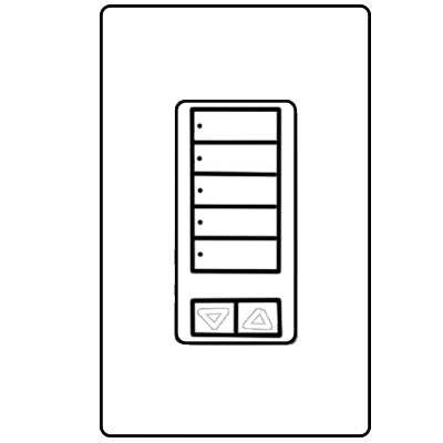 Lutron 5-Button With Raise/Lower RRD-W5BRL-WH