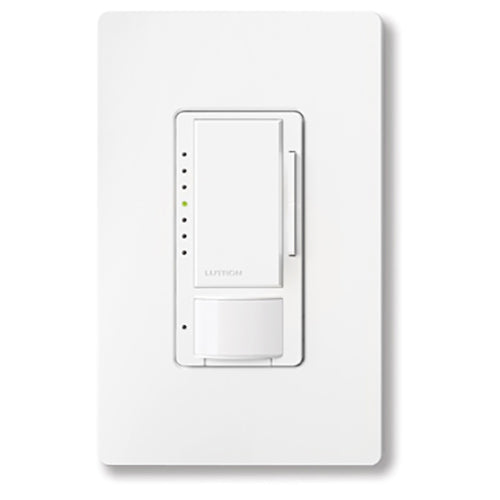 Lutron - Vive Lutron MRF2S-8SD010, Vive Wireless in wall occupancy/vacancy sensing 0-10V dimmer; Single Pole, 120/277V, 8A max MRF2S-8SD010-WH