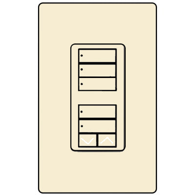 Lutron Dual 3-Button And 2-Button With Raise/Lower RRD-W1RLD-AL