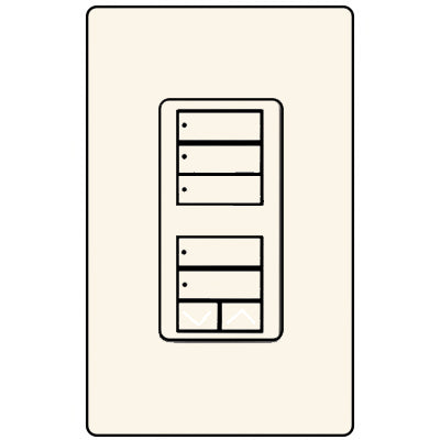 Lutron Dual 3-Button And 2-Button With Raise/Lower RRD-W1RLD-BI