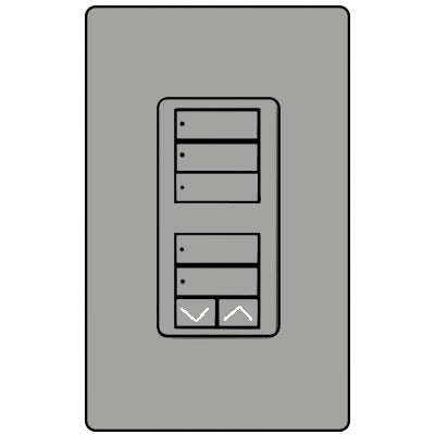 Lutron Dual 3-Button And 2-Button With Raise/Lower RRD-W1RLD-GR