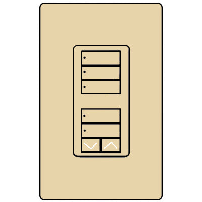 Lutron Dual 3-Button And 2-Button With Raise/Lower RRD-W1RLD-IV