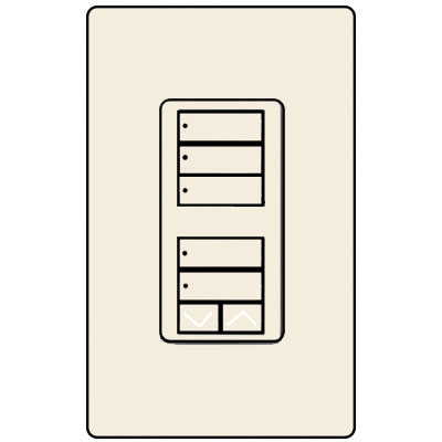 Lutron Dual 3-Button And 2-Button With Raise/Lower RRD-W1RLD-LA