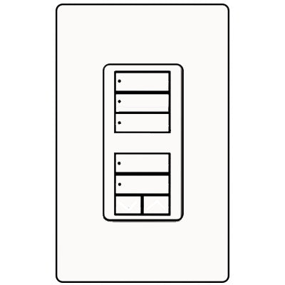 Lutron Dual 3-Button And 2-Button With Raise/Lower RRD-W1RLD-SW