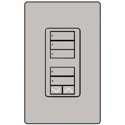 Lutron Dual 3-Button And 2-Button With Raise/Lower RRD-W1RLD-TP