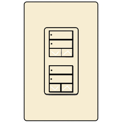 Lutron Dual 2-Button With Raise/Lower RRD-W2RLD-AL