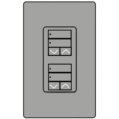 Lutron Dual 2-Button With Raise/Lower RRD-W2RLD-GR