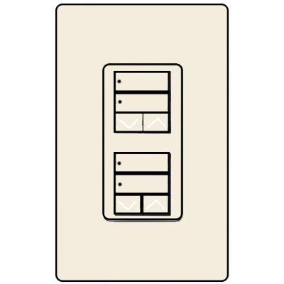 Lutron Dual 2-Button With Raise/Lower RRD-W2RLD-LA