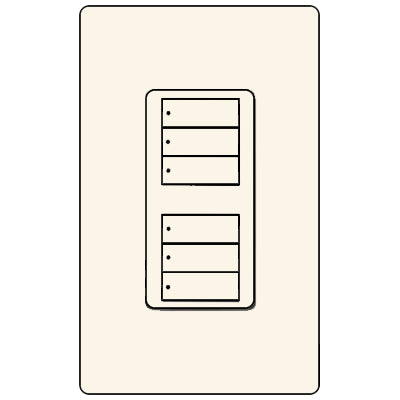 Lutron Dual 3-Button RRD-W3BD-BI