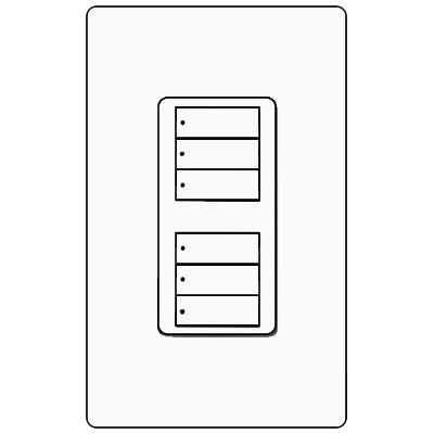 Lutron Dual 3-Button RRD-W3BD-SW