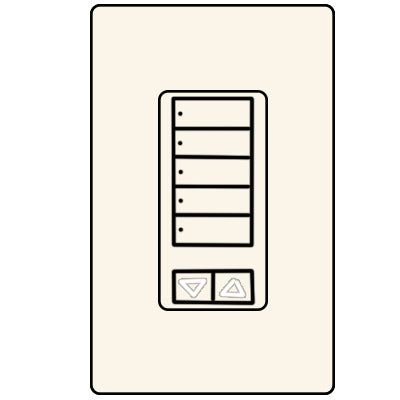 Lutron 5-Button With Raise/Lower RRD-W5BRL-BI