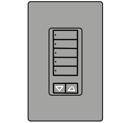 Lutron 5-Button With Raise/Lower RRD-W5BRL-GR