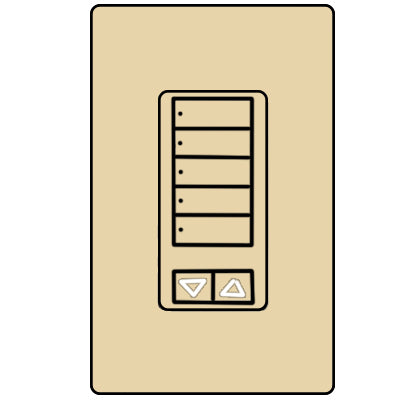 Lutron 5-Button With Raise/Lower RRD-W5BRL-IV