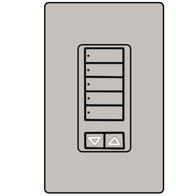 Lutron 5-Button With Raise/Lower RRD-W5BRL-TP