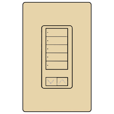 Lutron 5-Button With Ir And Raise/Lower RRD-W5BRLIR-IV