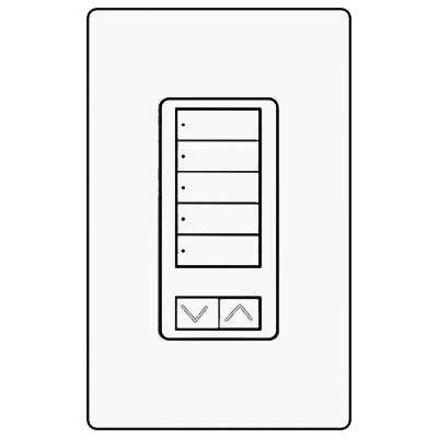 Lutron 5-Button With Ir And Raise/Lower RRD-W5BRLIR-WH